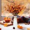 12 PCS Artificial Fall Picks - 17" Autumn Berry Stems with Mini Pumpkins - Faux Harvest Floral Sprays for Thanksgiving Centerpieces, Vase Fillers, and DIY Autumn Wreath Decorations